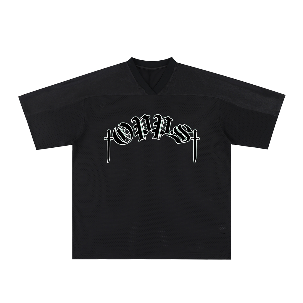 Oversized Mesh V-Neck Soccer Jersey