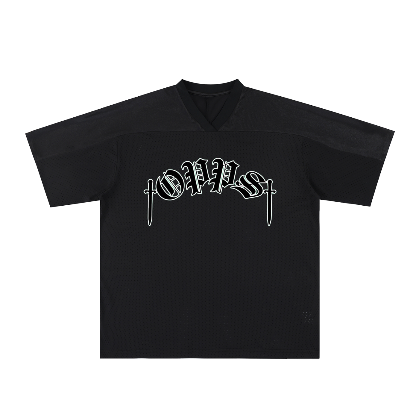 Oversized Mesh V-Neck Soccer Jersey