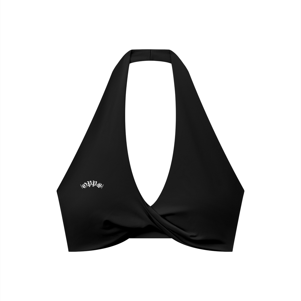 Women's Pleated Halter Sports Bra