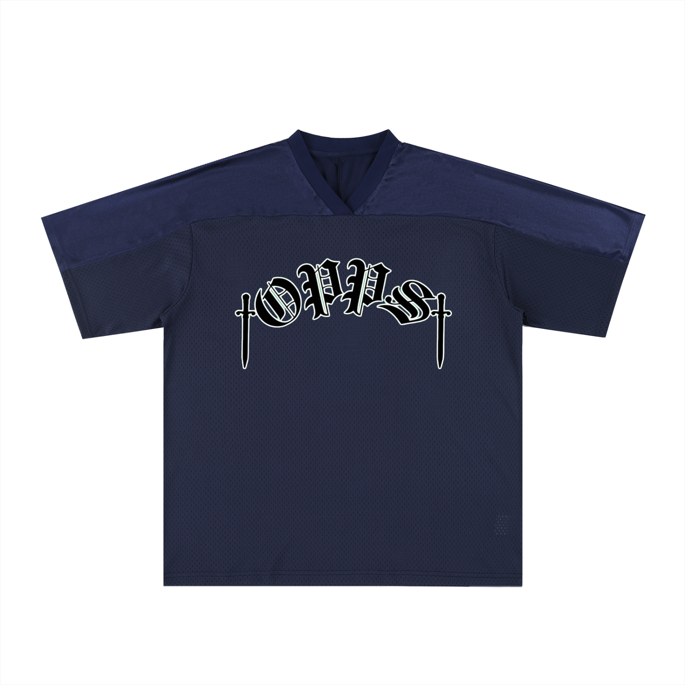 Oversized Mesh V-Neck Soccer Jersey