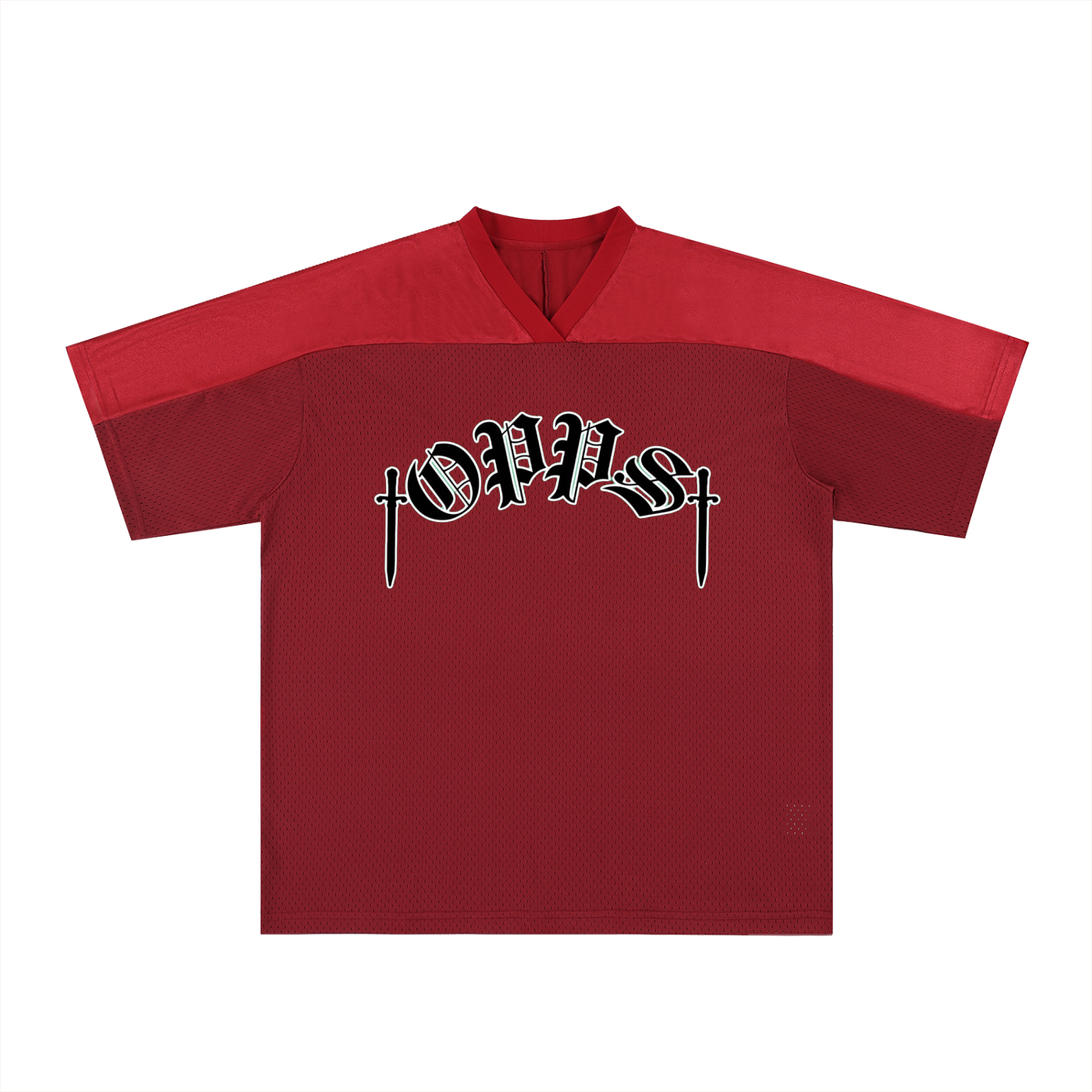 Oversized Mesh V-Neck Soccer Jersey