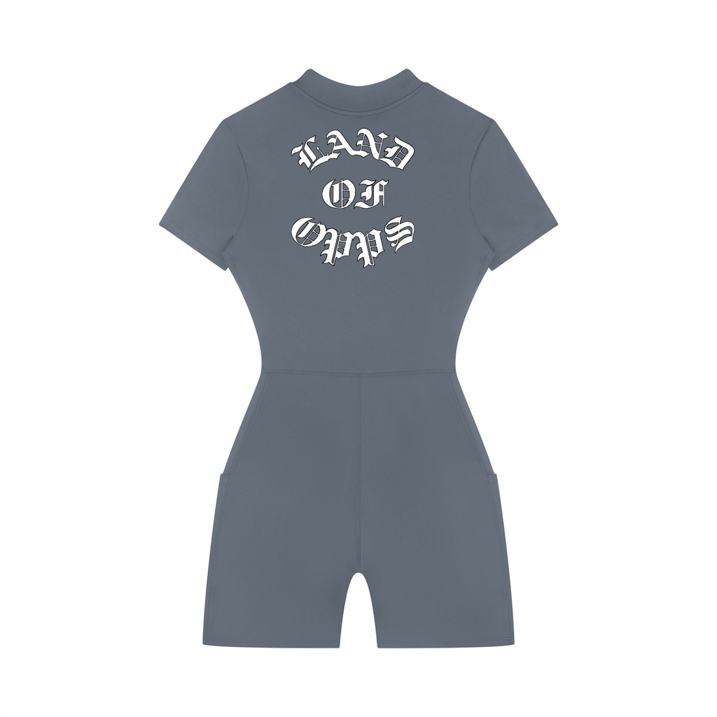 Women's Quarter-Zip Short Sleeve Romper