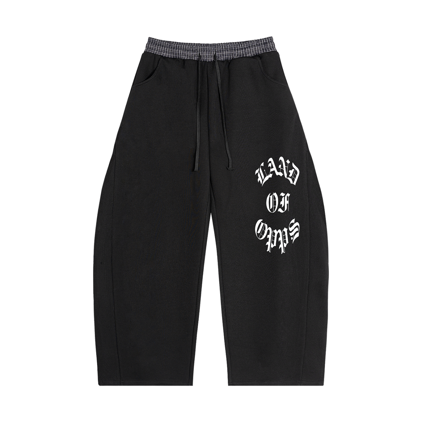 Plaid Waistband Barrel Sweatpants