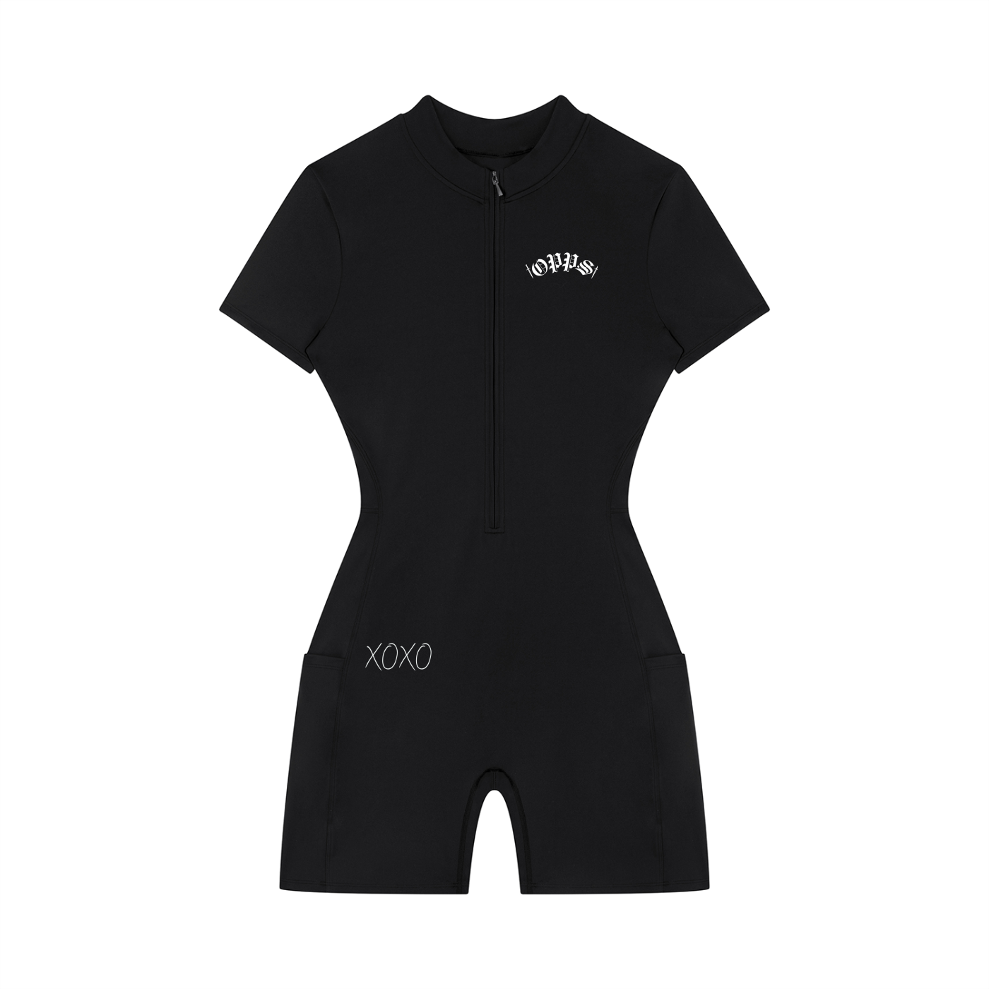 Women's Quarter-Zip Short Sleeve Romper