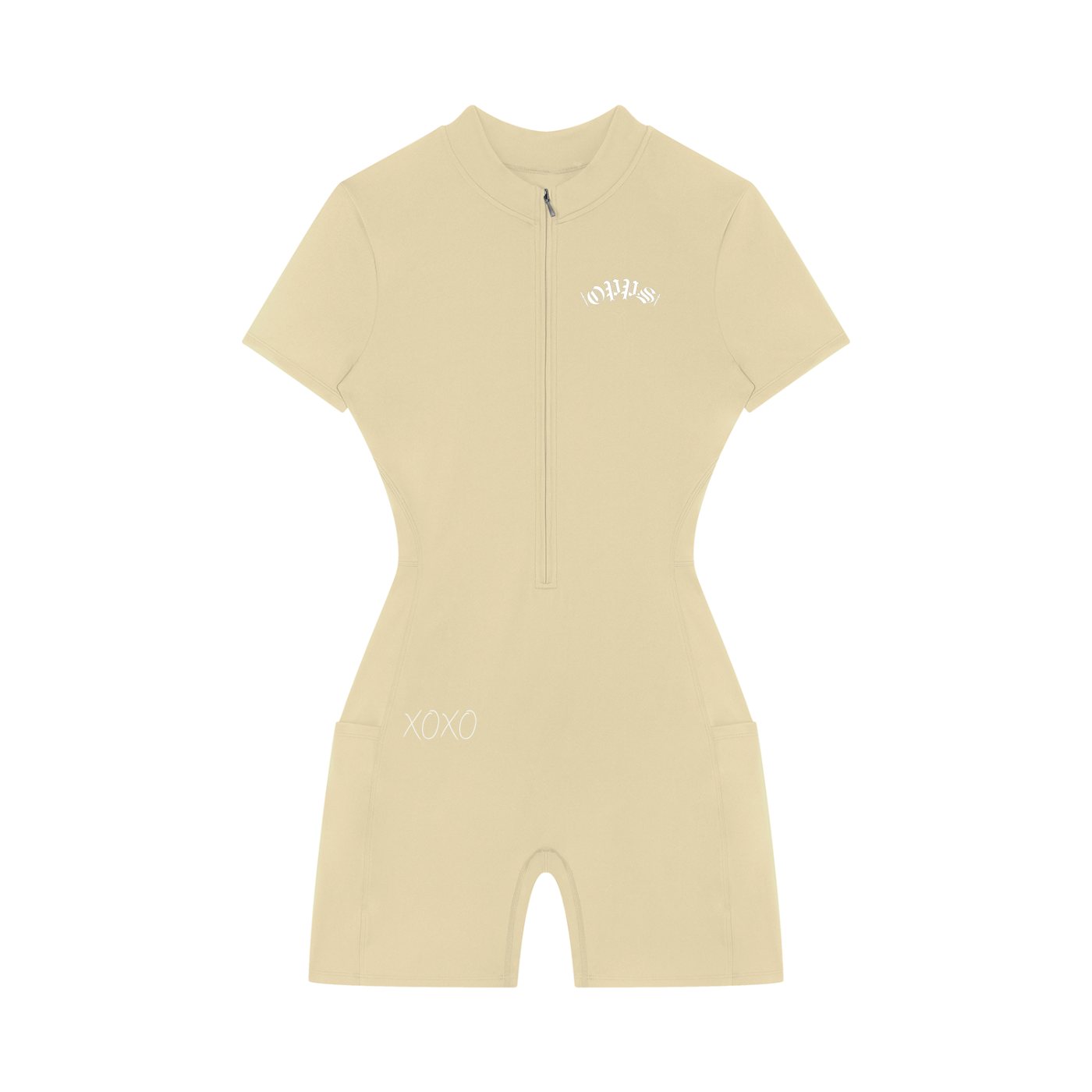 Women's Quarter-Zip Short Sleeve Romper