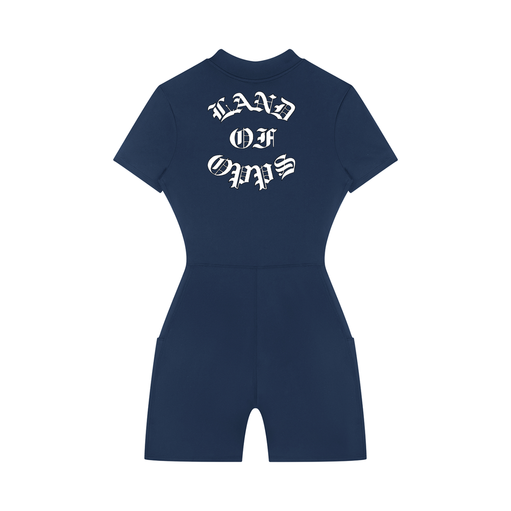 Women's Quarter-Zip Short Sleeve Romper
