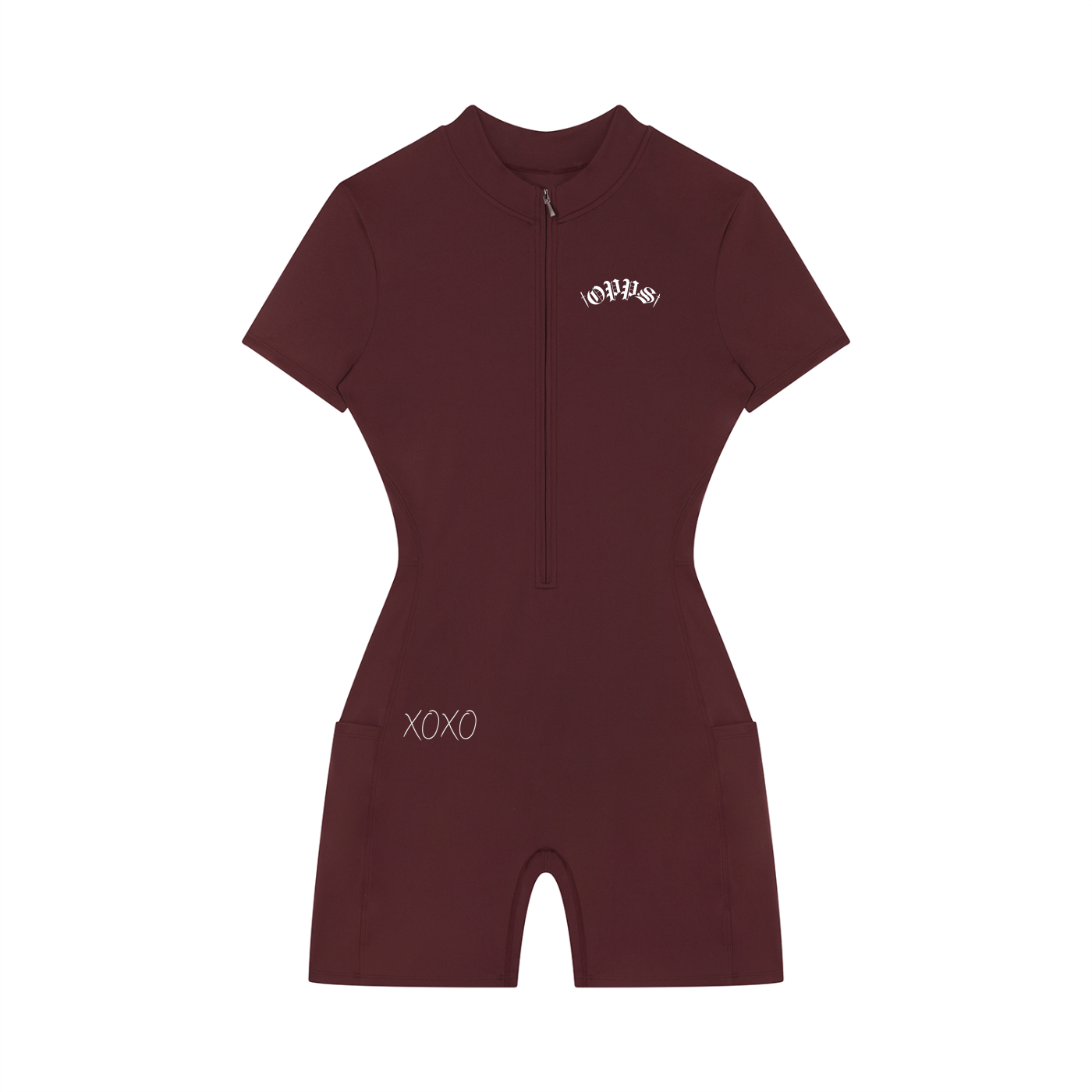 Women's Quarter-Zip Short Sleeve Romper