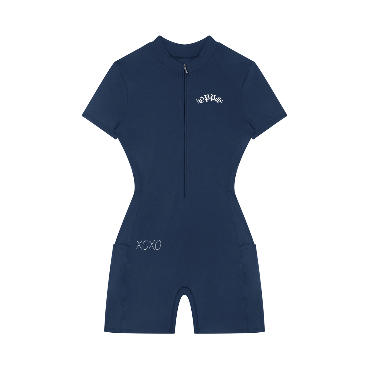 Women's Quarter-Zip Short Sleeve Romper