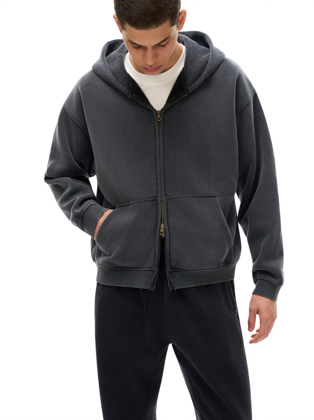 Zip-Through Boxy OPPS Fleece Hoodie