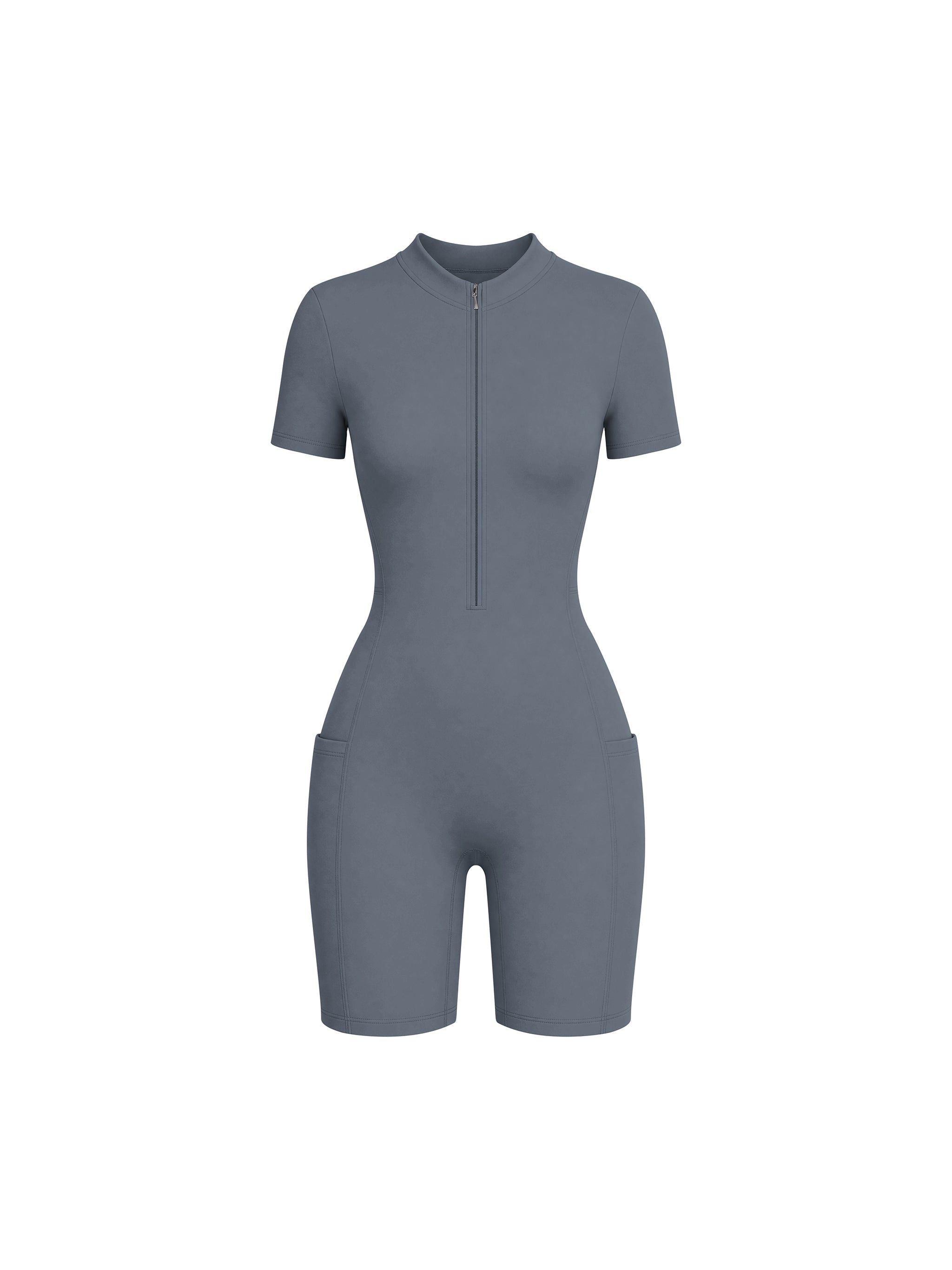 Women's Quarter-Zip Short Sleeve Romper