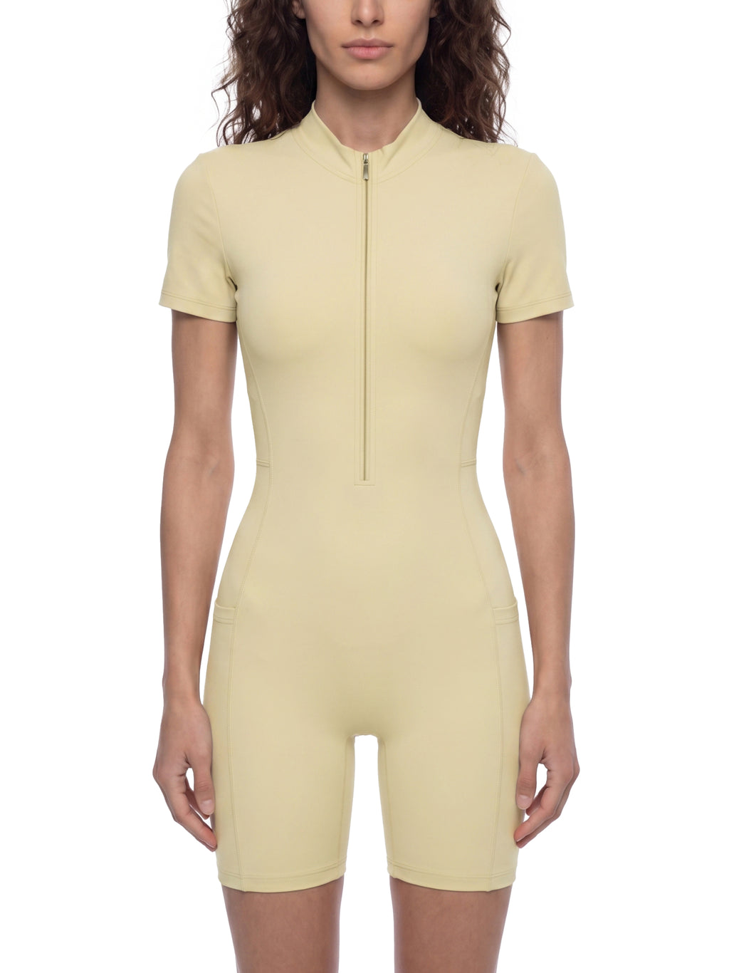 Women's Quarter-Zip Short Sleeve Romper