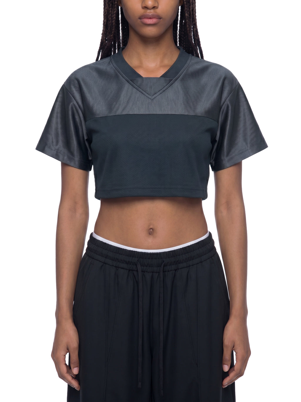 Women’s Cropped Paneled V-Neck Jersey